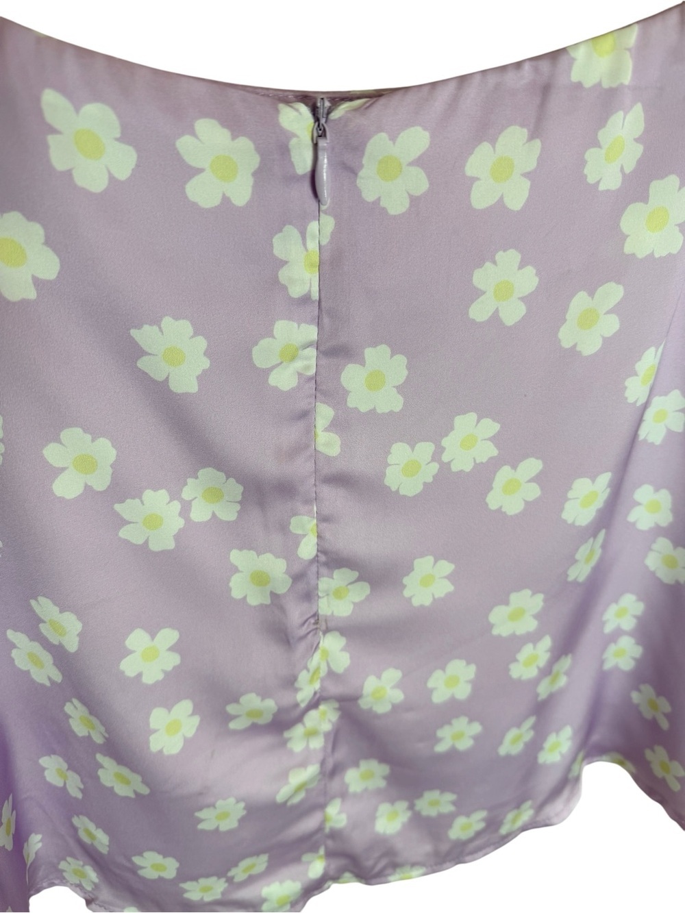 Princess Polly Lilac Daisy Satin Mini Skirt Y2K Cottagecore Size 4 - Picture 6 of 12